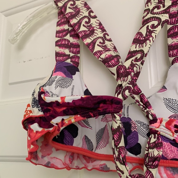 Maaji small bikini top Seahorse pink purple cross back Columbia s - Picture 10 of 14
